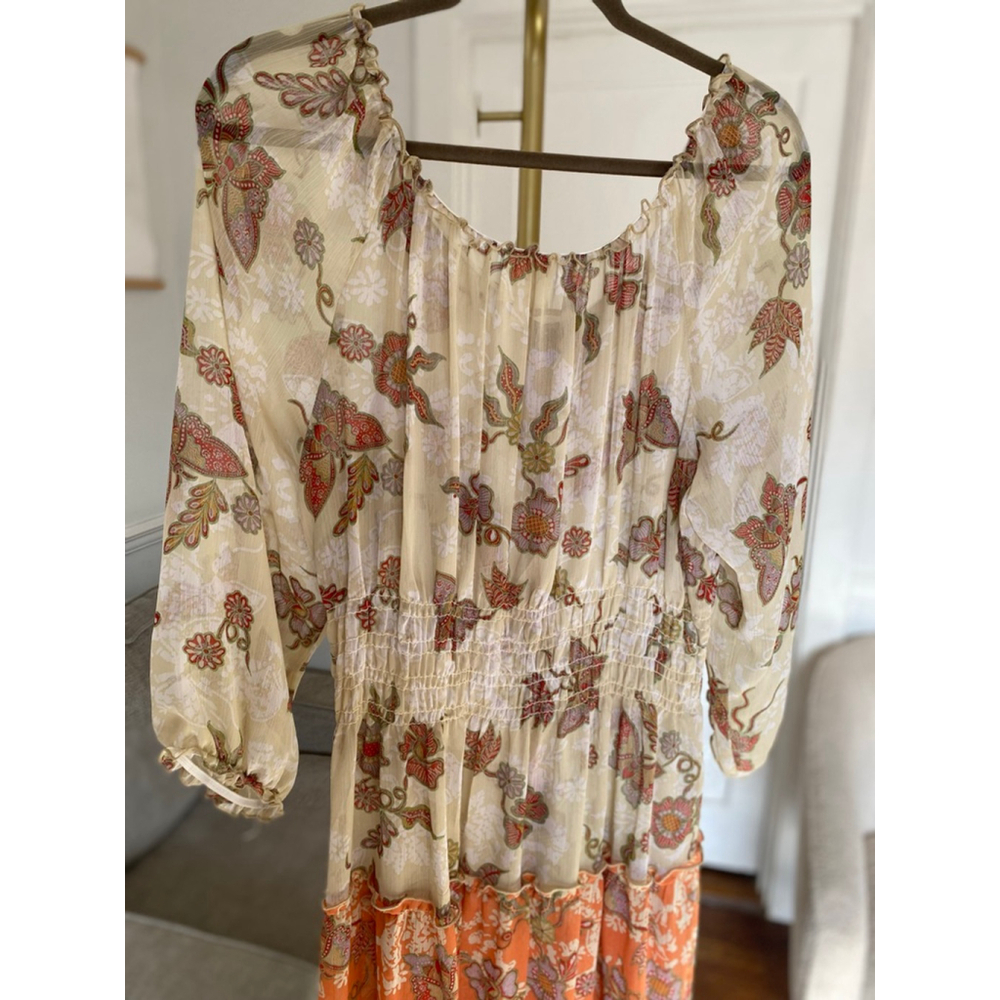 Fig And Flower Maxi Dress Floral Sheer Tiered Fairy Romantic Cottagecore Boho 2X - Picture 9 of 11